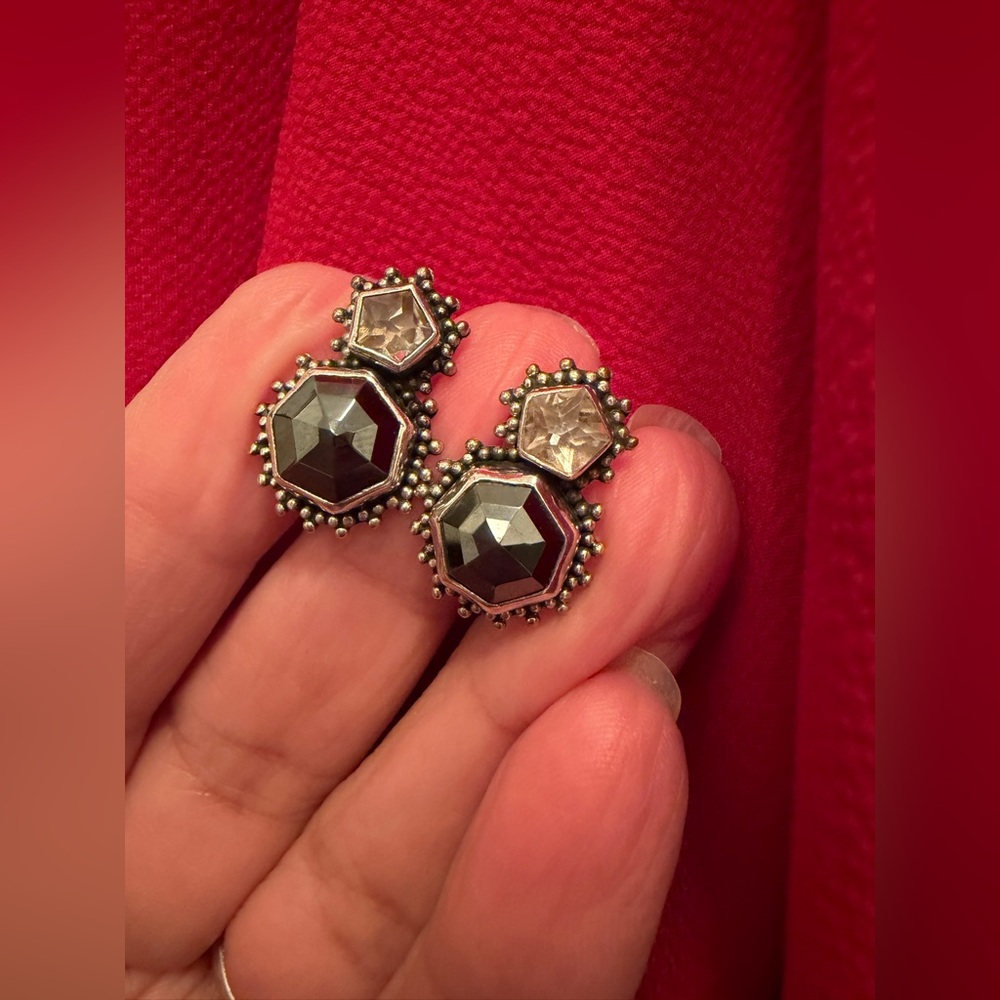 lori bonn sterling silver Geometric clip Earrings beautiful